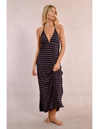 Striped and iridescent beach dress