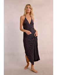 Striped and iridescent beach dress