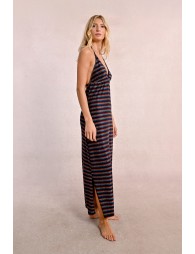 Striped and iridescent beach dress