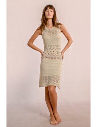 Crochet beach mini dress