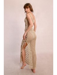 Robe de plage en crochet et sequins