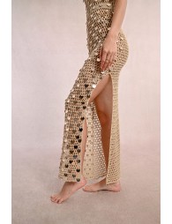 Robe de plage en crochet et sequins