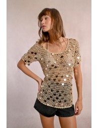 Crochet and sequin top