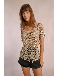 Crochet and sequin top