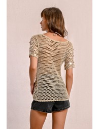 Crochet and sequin top