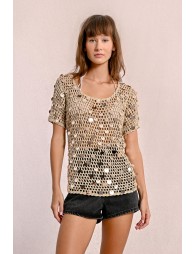 Crochet and sequin top