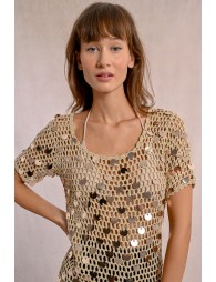 Top en crochet et sequins