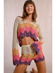 Short de plage en crochet