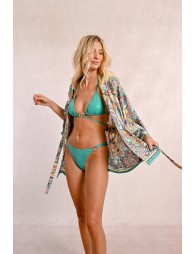 Satin and printed kimono