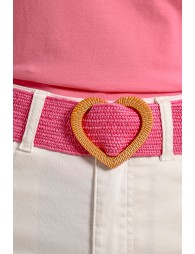 Wide braided belt, heart buckle