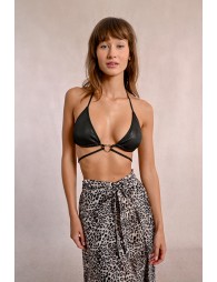 Haut de maillot triangle à détail strass