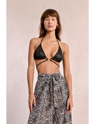 Haut de maillot triangle à détail strass