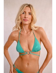 Triangle bikini top with rhinestone detail