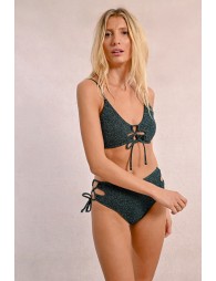 Top de bikini de tirantes escote tiras y lazada