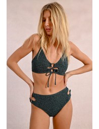 Top de bikini de tirantes escote tiras y lazada