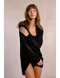 Long openwork cardigan