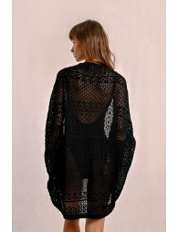 Long openwork cardigan