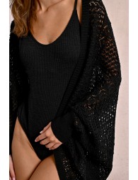 Long openwork cardigan