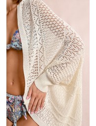 Long openwork cardigan