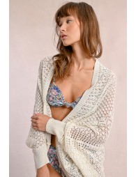 Long openwork cardigan