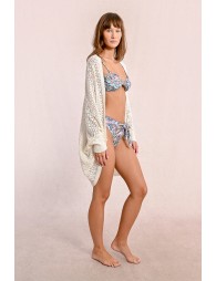 Long openwork cardigan