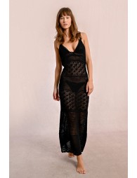 Long openwork dress with straps