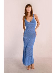 Long openwork dress with straps