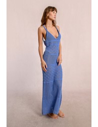 Long openwork dress with straps