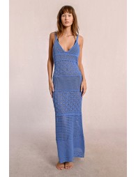 Long openwork dress with straps