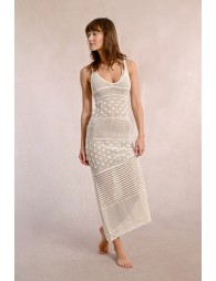 Long openwork dress with straps