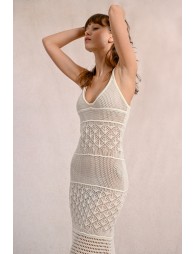 Long openwork dress with straps