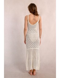 Long openwork dress with straps