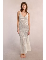 Long openwork dress with straps