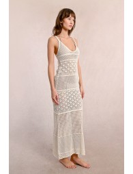 Long openwork dress with straps