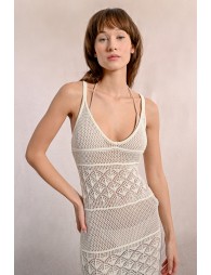 Long openwork dress with straps