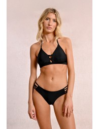 Top de bikini con escote halter y tiras