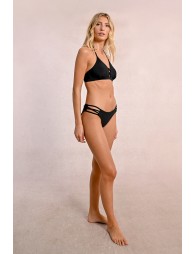 Top de bikini con escote halter y tiras