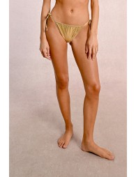 Adjustable swimsuit bottoms, metallic effect