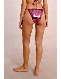 Adjustable swimsuit bottoms, metallic effect