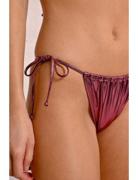 Adjustable swimsuit bottoms, metallic effect