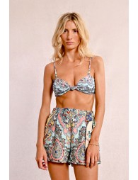 Bandeau swimsuit top, printed