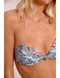 Bandeau swimsuit top, printed