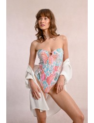 Maillot de bain bustier, avec anneau