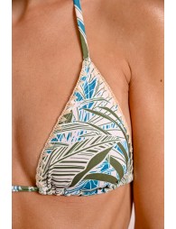 Top de bikini triángulo estampado tropical