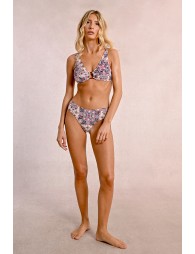 Printed swimsuit bottoms, high waist