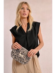 Bolso-neceser de mano estampado animal