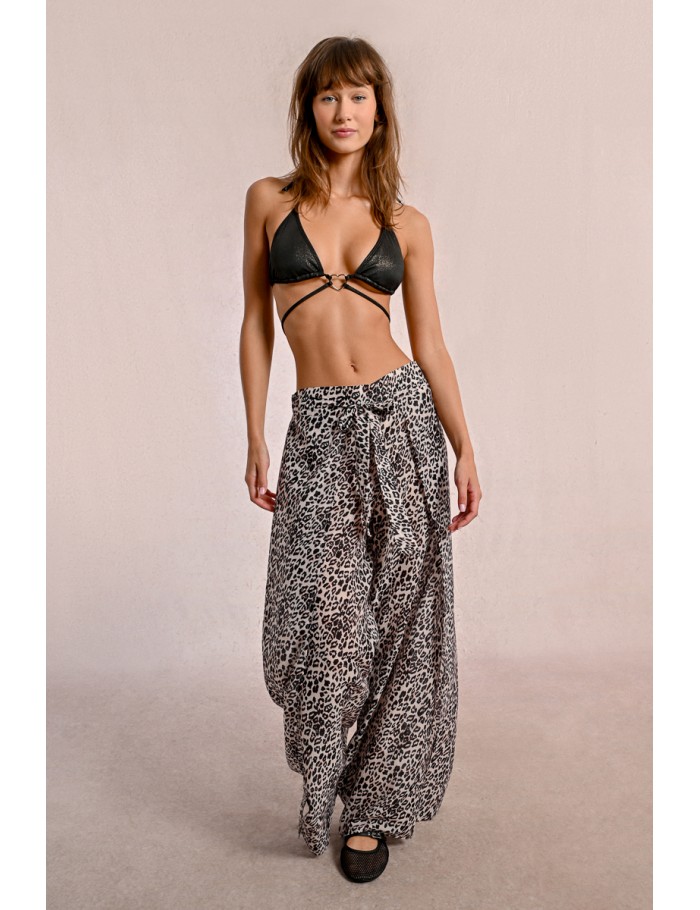 Flowy pants, leopard print