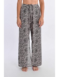 Pantalón largo con lazada y estampado