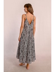 Long flowing dress, leopard print