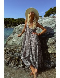 Long flowing dress, leopard print